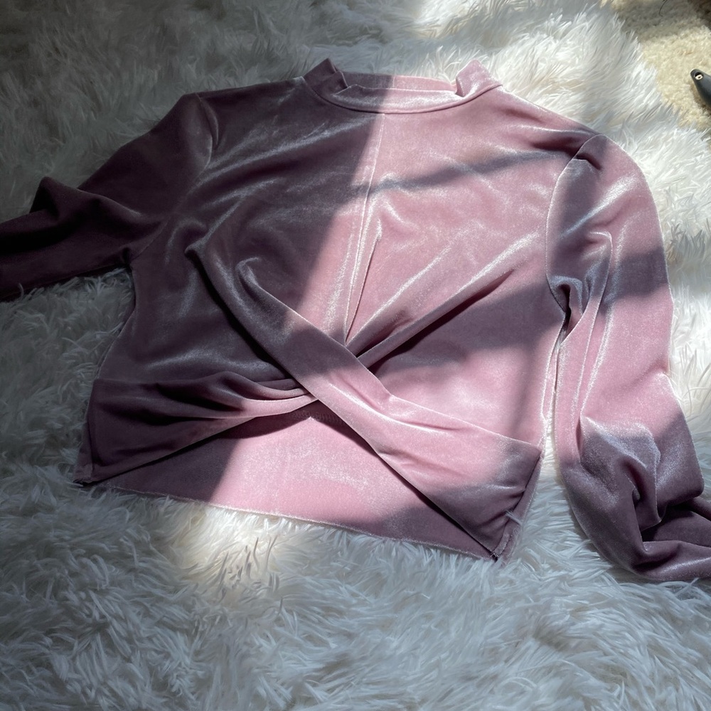 Purple long sleeve crop top
